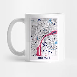Detroit - Michigan MilkTea City Map Mug